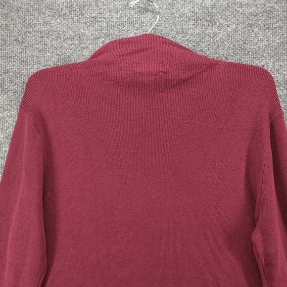 J. Jill Women's Pullover Knit Sweater Red Burgundy Medium Long Sleeve Mock Neck - Picture 7 of 13
